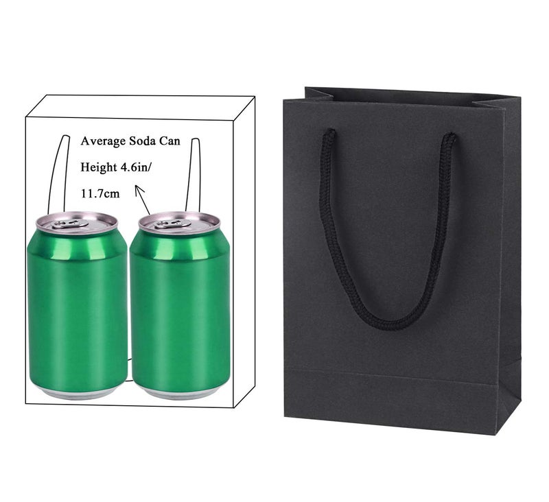 driew Small Gift Bags with Handles, 5.1Ã—2.4Ã—7.5 Inch Small Size Paper Gift Bags Bulk for Shopping Party Favor Wedding Birthday Packing Retail Small Business (Black) - Image 5